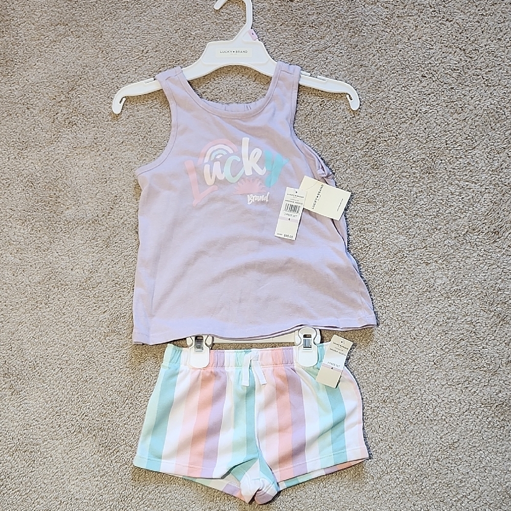 Lucky Brand Lavender Tank and Striped Shorts Set